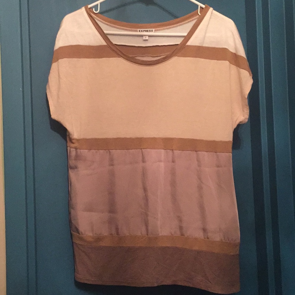 3 toned, cotton and silk blouse